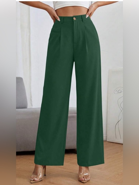 Abercrombie & Fitch Pants - Abercrombie & Fitch Wide-Leg High-Rise Pants in Forest Green